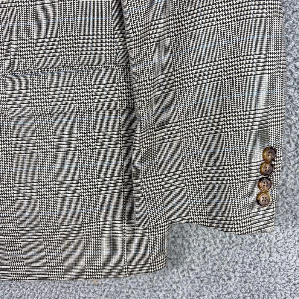 Lauren Ralph Lauren Blazer Mens 48R Brown Check Plaid Stretch Sport‎ Coat Jacket